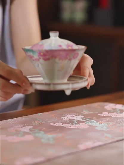 Garden Ruyao Porcelain Flowers Gaiwan