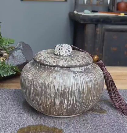 Jun Kiln Lotus Pod Tea Caddy