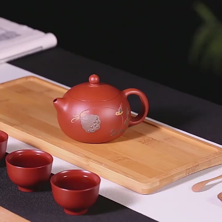 Yixing Red Clay Xi Shi Lotus Teapot