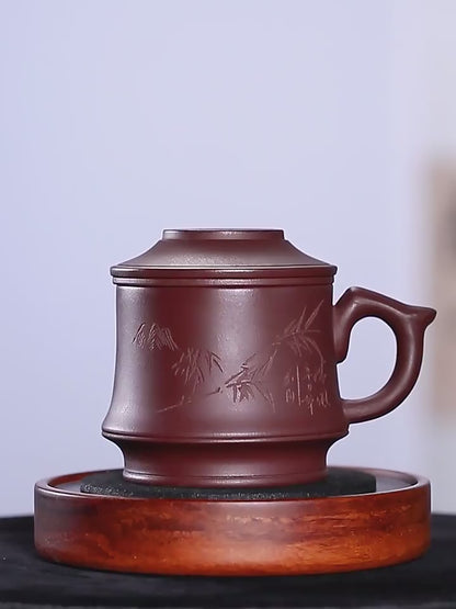 Bamboo Purple Clay Tea Cup With Infuser