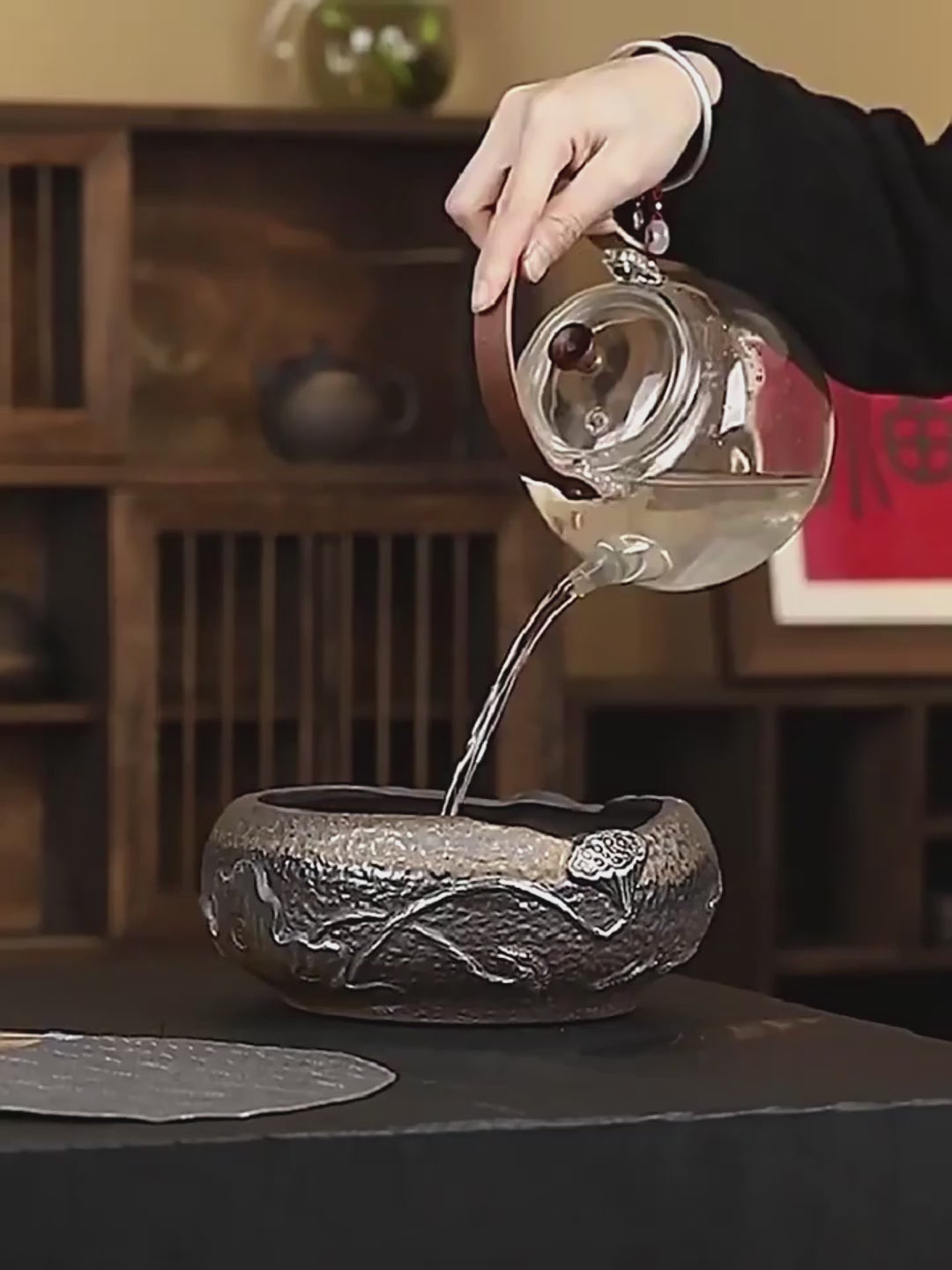 Lotus Coarse Pottery Tea Washer