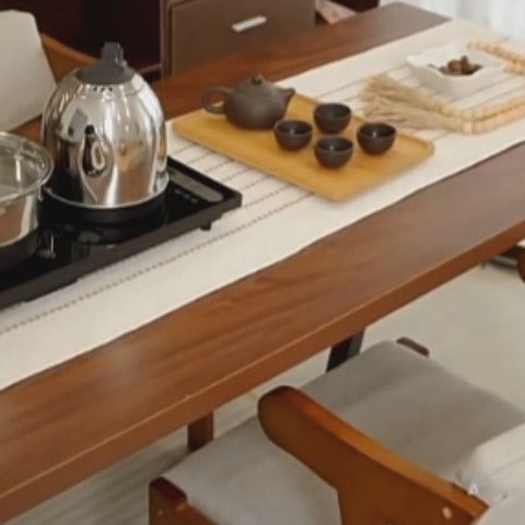 Tea Table Set With Large Steel-Wood Tabletop – Umi Tea Sets