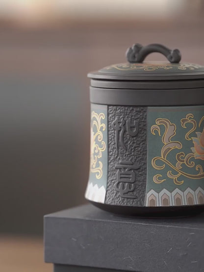 Ruyi Purple Clay Tea Cup With Infuser