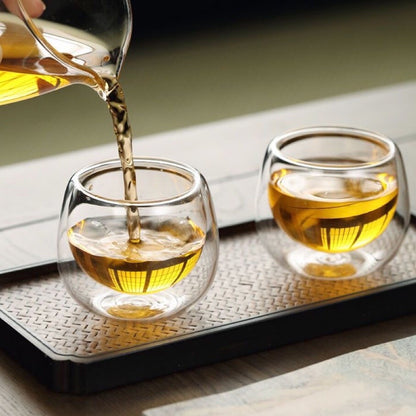Double Wall Glass Gongfu Tea Cup (Set of 6)