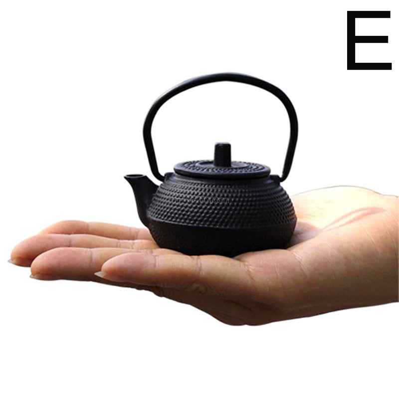 NLSLASI Chinese Style Mini Cast Iron Tea Kettle Small Teapot Tea Pot Easy  To Carry Tea