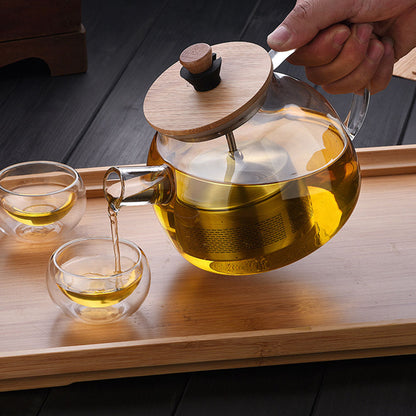 Stainless Steel Infuser Box Glass Teapot