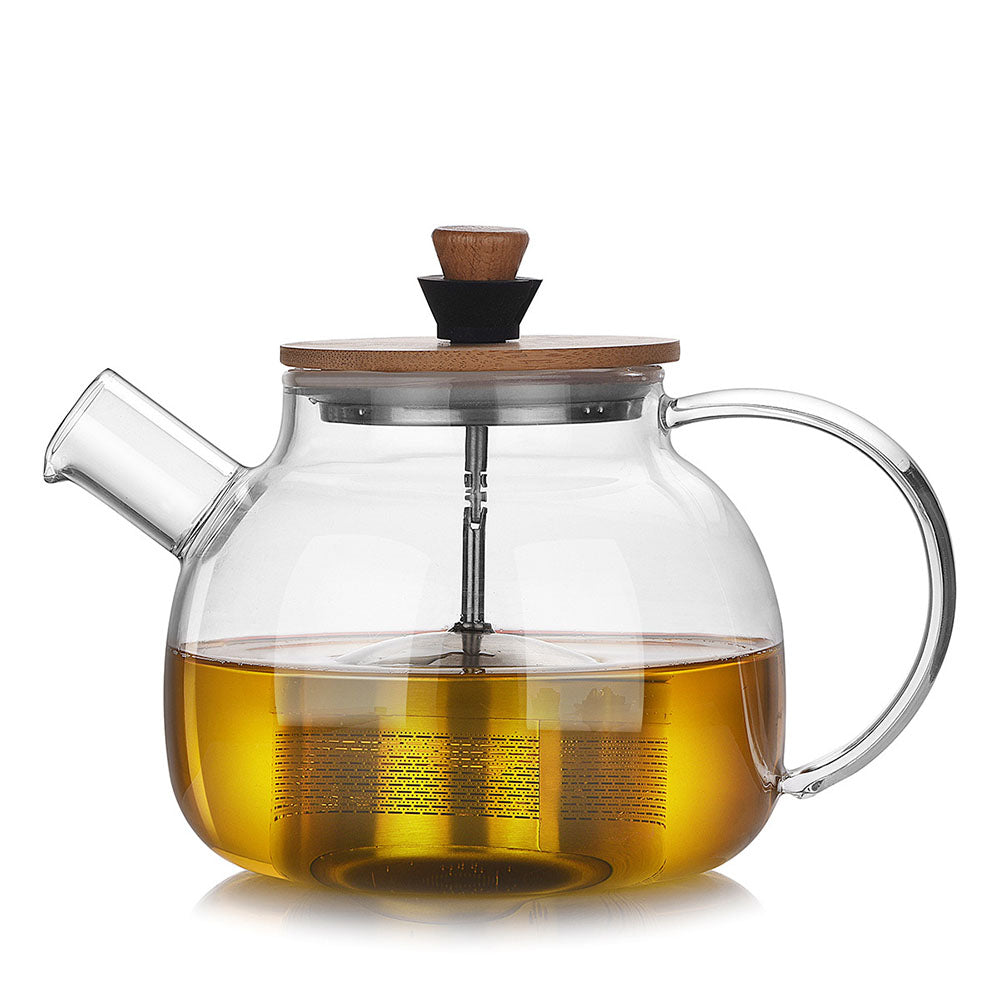 Stainless Steel Infuser Box Glass Teapot