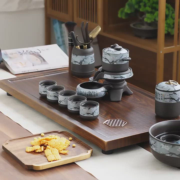 Purple Clay Winter Plum Automatic Tea Set