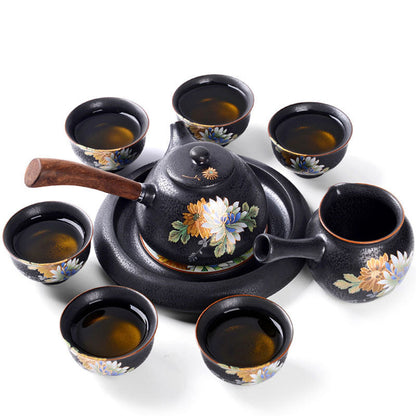 Iron Style Chinese Flowers Tea Set