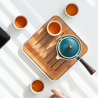 Green Automatic Filtering Travel Tea Set