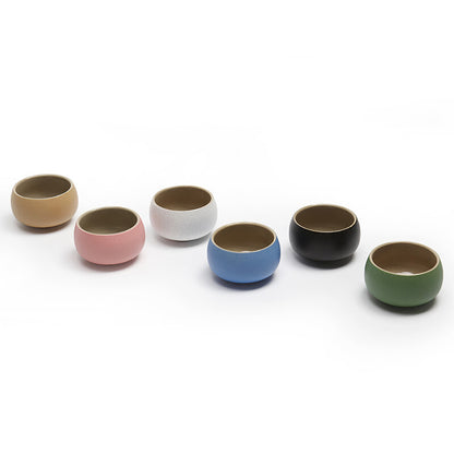 Ceramic Six-color Kung Fu Tea Cup (Set of 6)