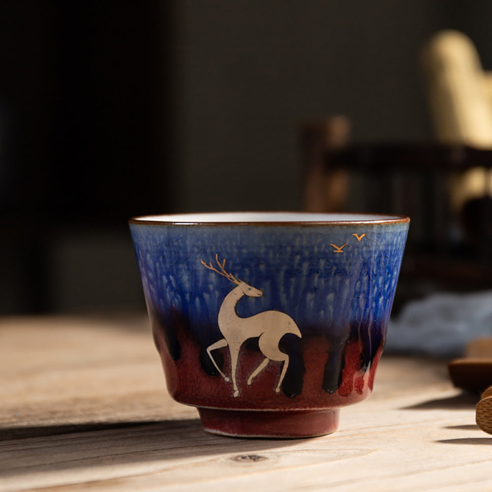 Kiln Alteration Turquoise Stripe Tea Set (Set of 4)