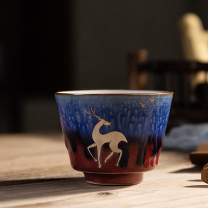 Kiln Alteration Turquoise Stripe Tea Set (Set of 4)