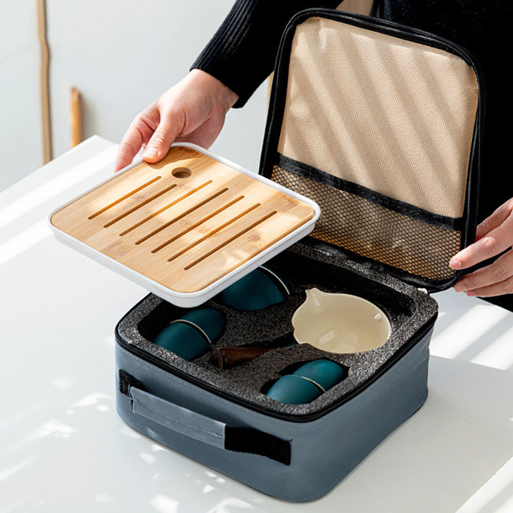 Green Automatic Filtering Travel Tea Set