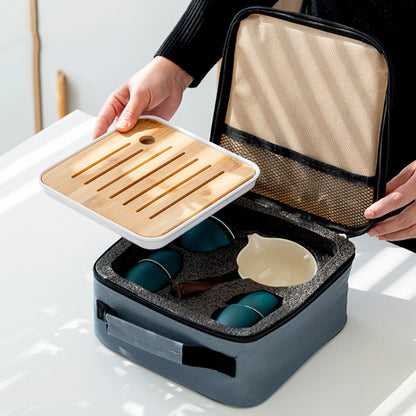 Green Automatic Filtering Travel Tea Set