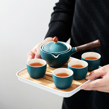 Green Automatic Filtering Travel Tea Set