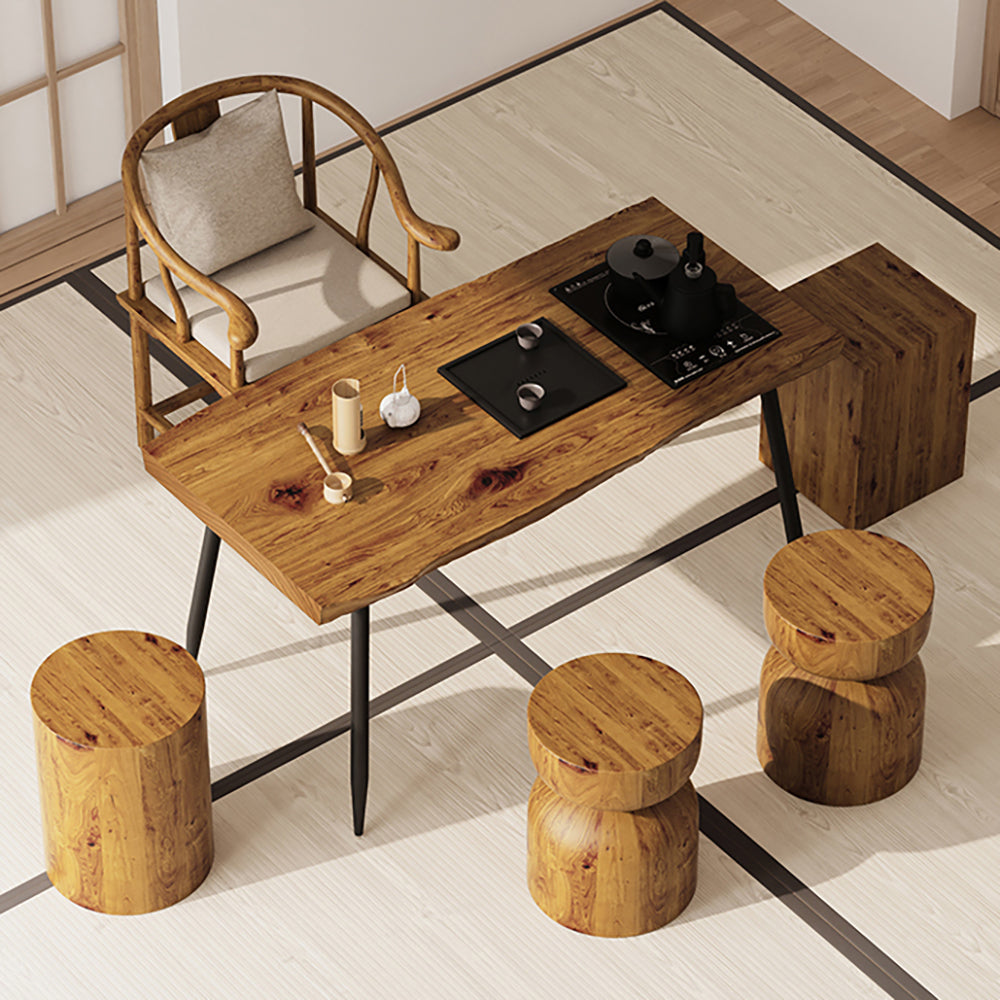Log Retro Chinese Style Tea Table Set