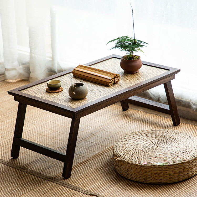 Foldable Low Rattan Tea Table