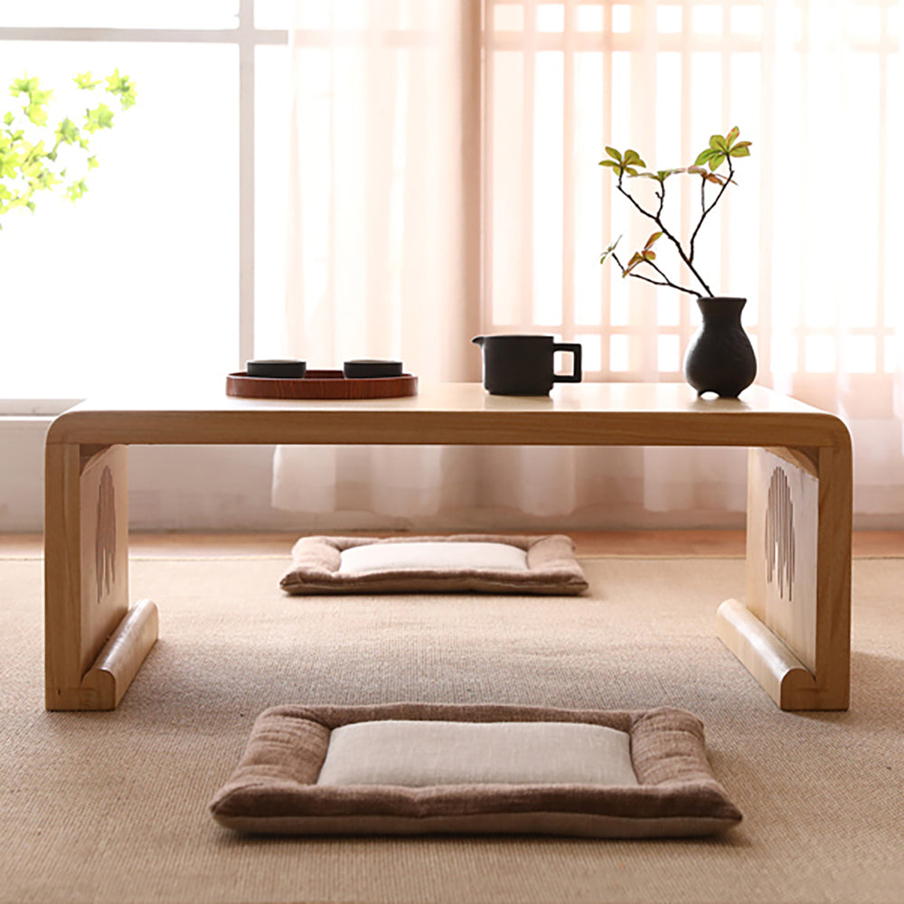 Low Tea Table Set Solid Wood Grain Landscape Low Tea Table – Umi Tea Sets