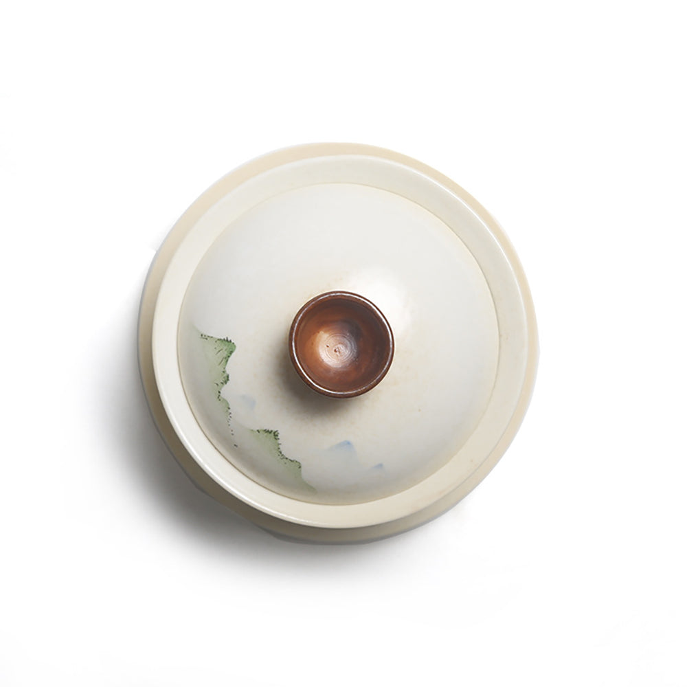 Vintage Landscape Painting Painted Gaiwan