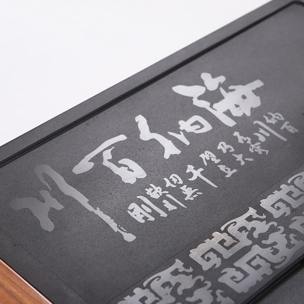 Chinese Stone-Wood Joint Tea Tray