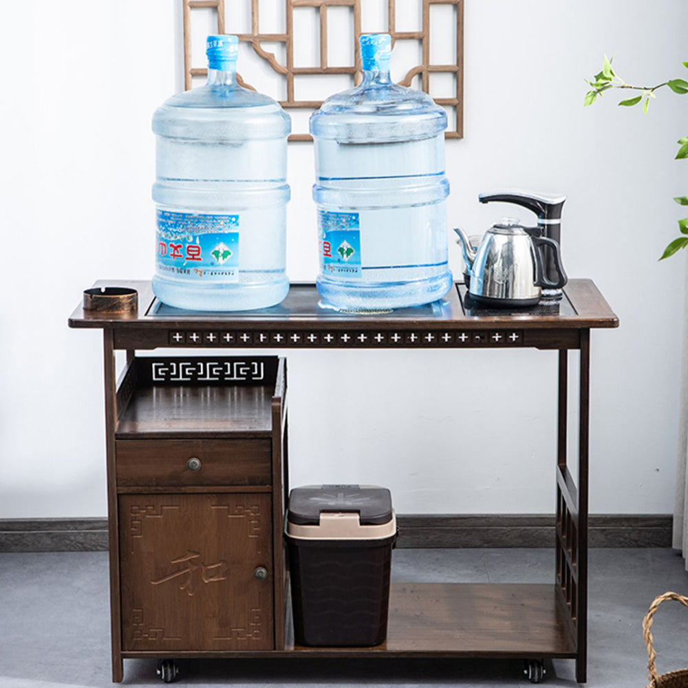 Chinese Tea Cart with Stone Tea Tray – Umi Tea Sets