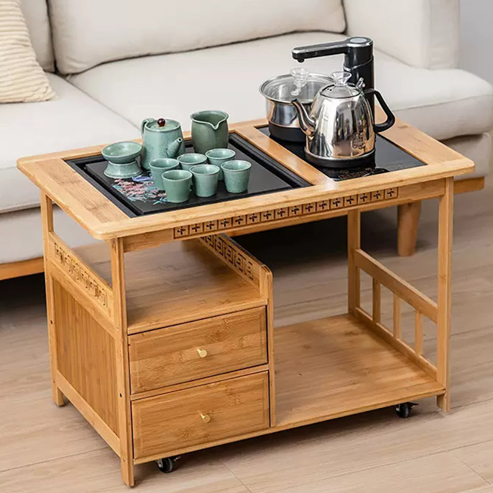 Movable Chinese Gongfu Bamboo Tea Table