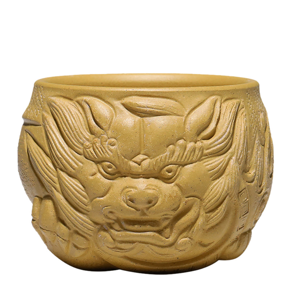 Five Color Purple Clay Dragon Head Kung Fu Tea Cup (Set of 5)