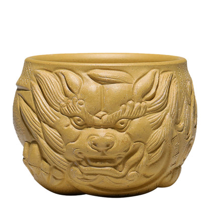 Five Color Purple Clay Dragon Head Kung Fu Tea Cup (Set of 5)