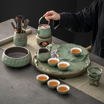 Japanese Tea Set With Leaf Tray