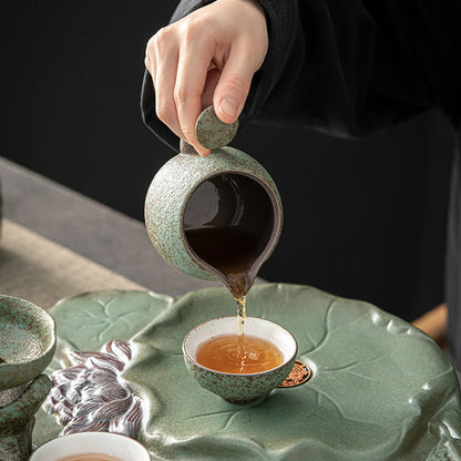 Japanese Tea Set With Leaf Tray