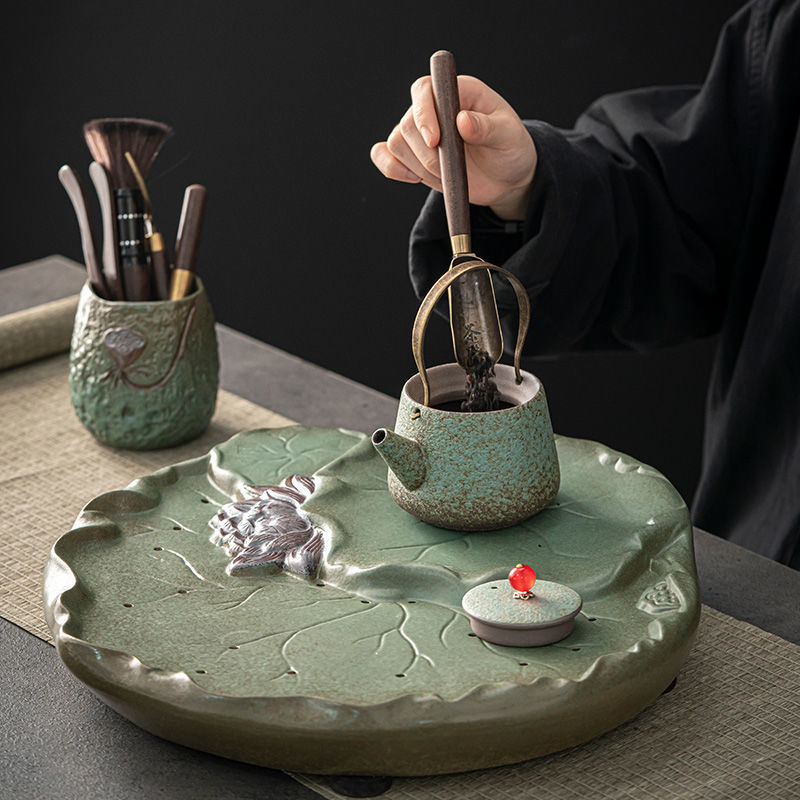 Japanese Tea Set With Leaf Tray