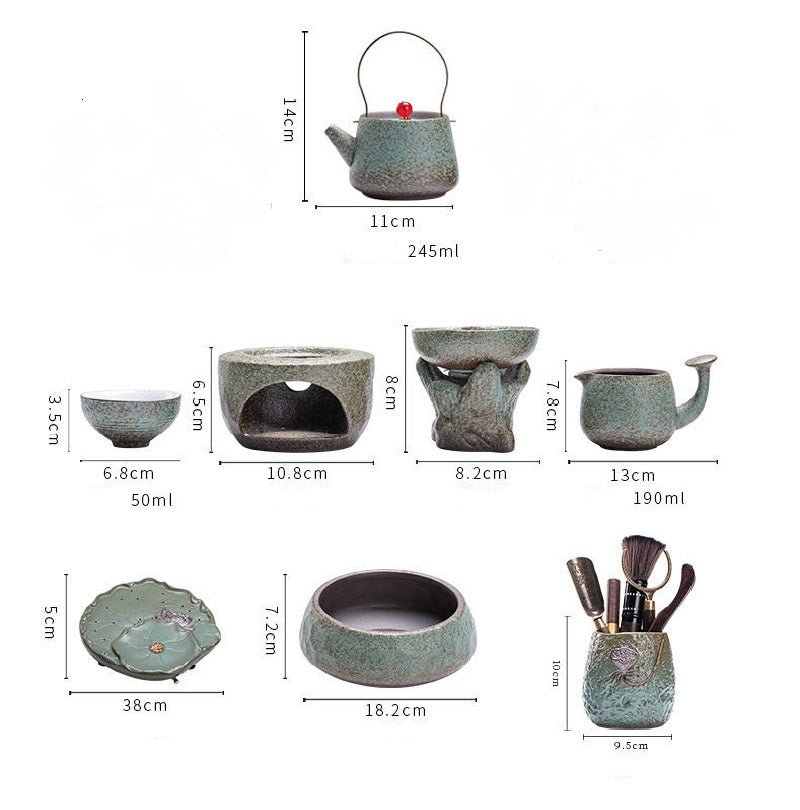 Japanese Tea Set With Leaf Tray