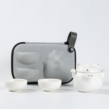 Maneki Neko Lucky Cat Travel Tea Set