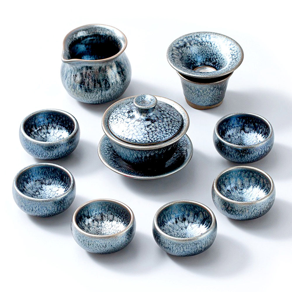 Handmade Tenmoku Tianmu Jian Zhan Tea Set