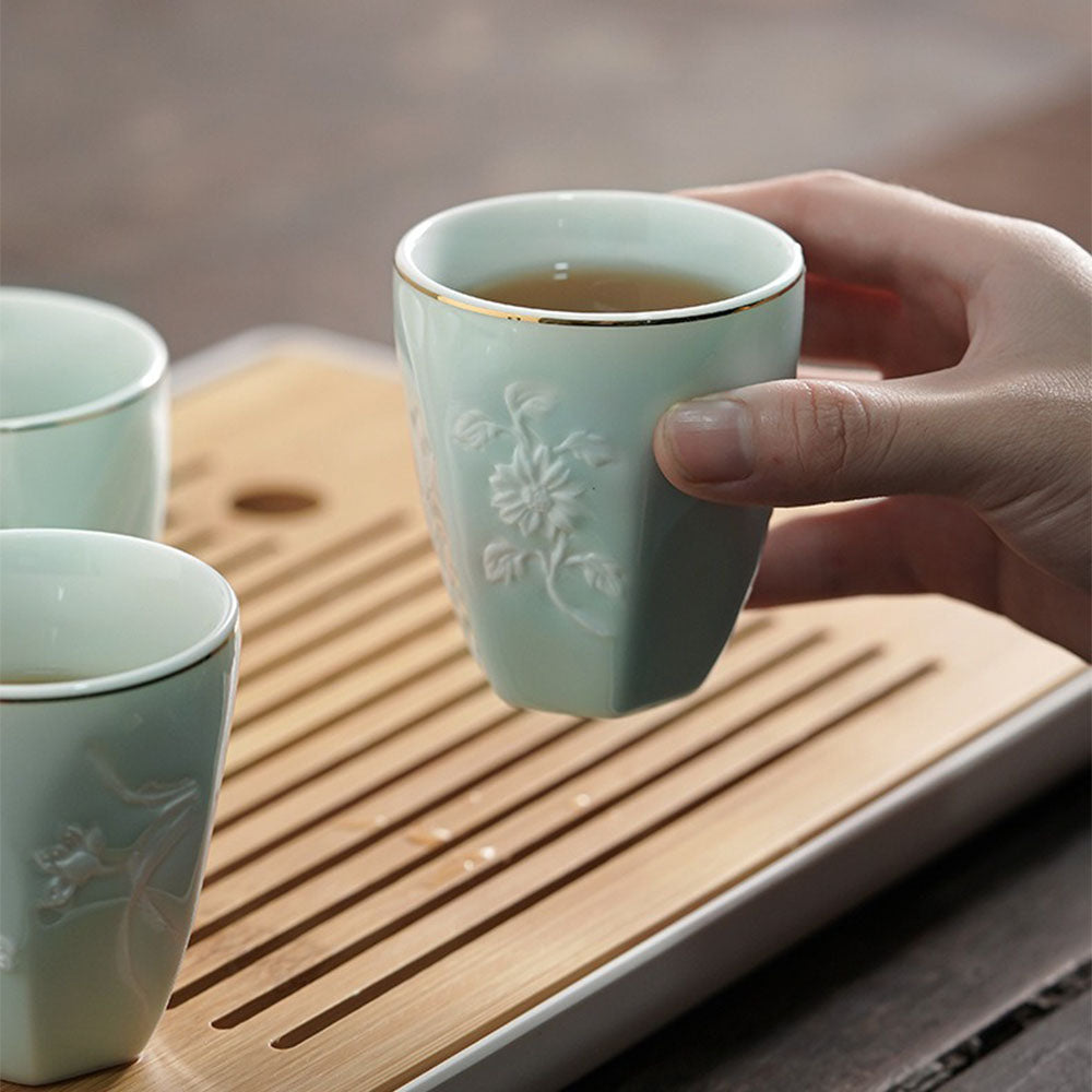 Plum Orchid Bamboo Chrysanthemum Mikawachi-yaki Tea Set – Umi Tea Sets