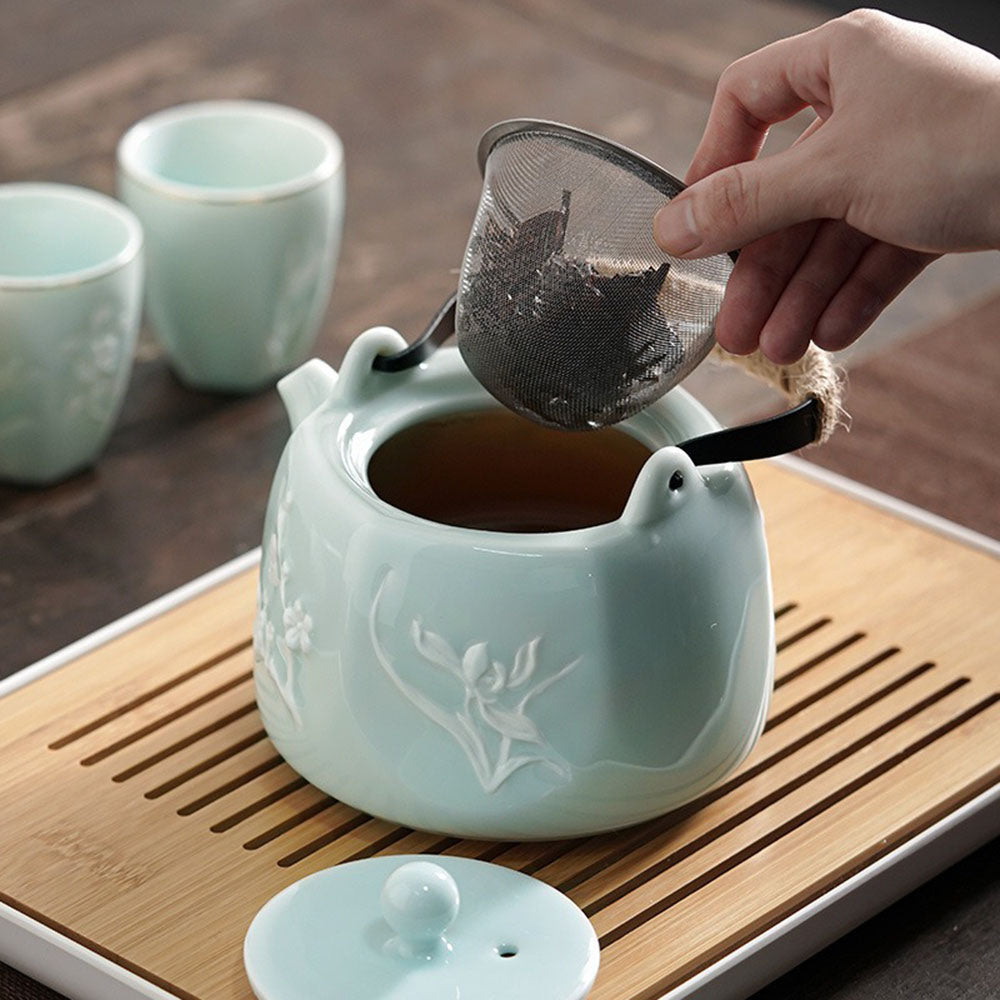 Plum Orchid Bamboo Chrysanthemum Mikawachi-yaki Tea Set – Umi Tea Sets