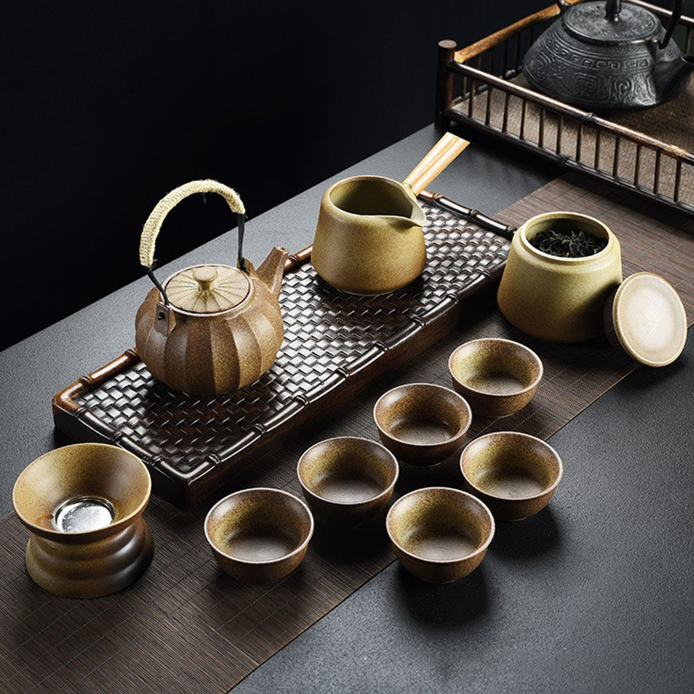 Japanese Vintage Coarse Pottery Tea Set Umi Tea Sets