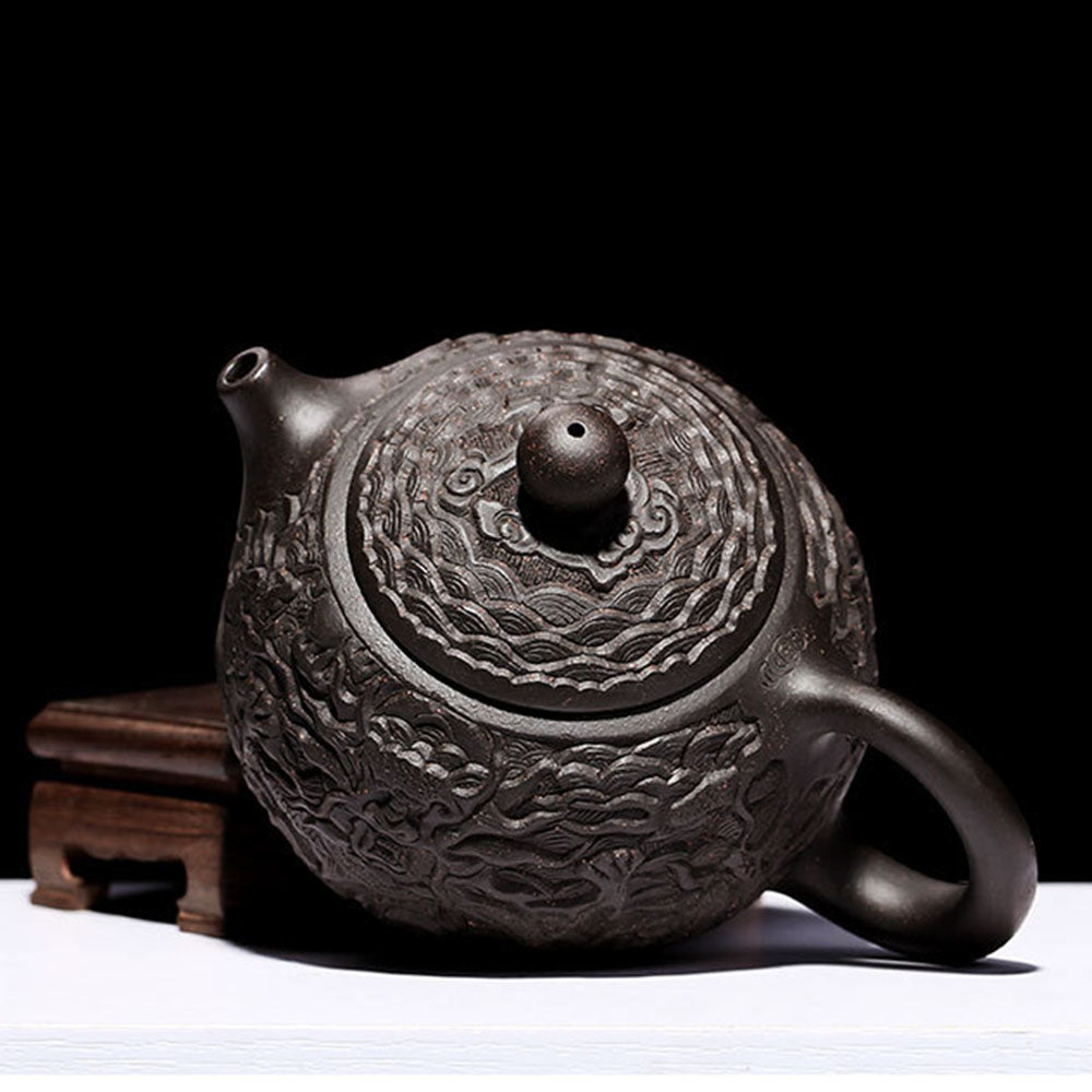 Yixing Black Clay Dragon Teapot