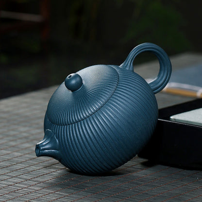 Yixing Blue Clay Xi Shi Stripes Teapot