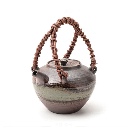 Japanese Chai Kiln Bamboo Handle Teapot