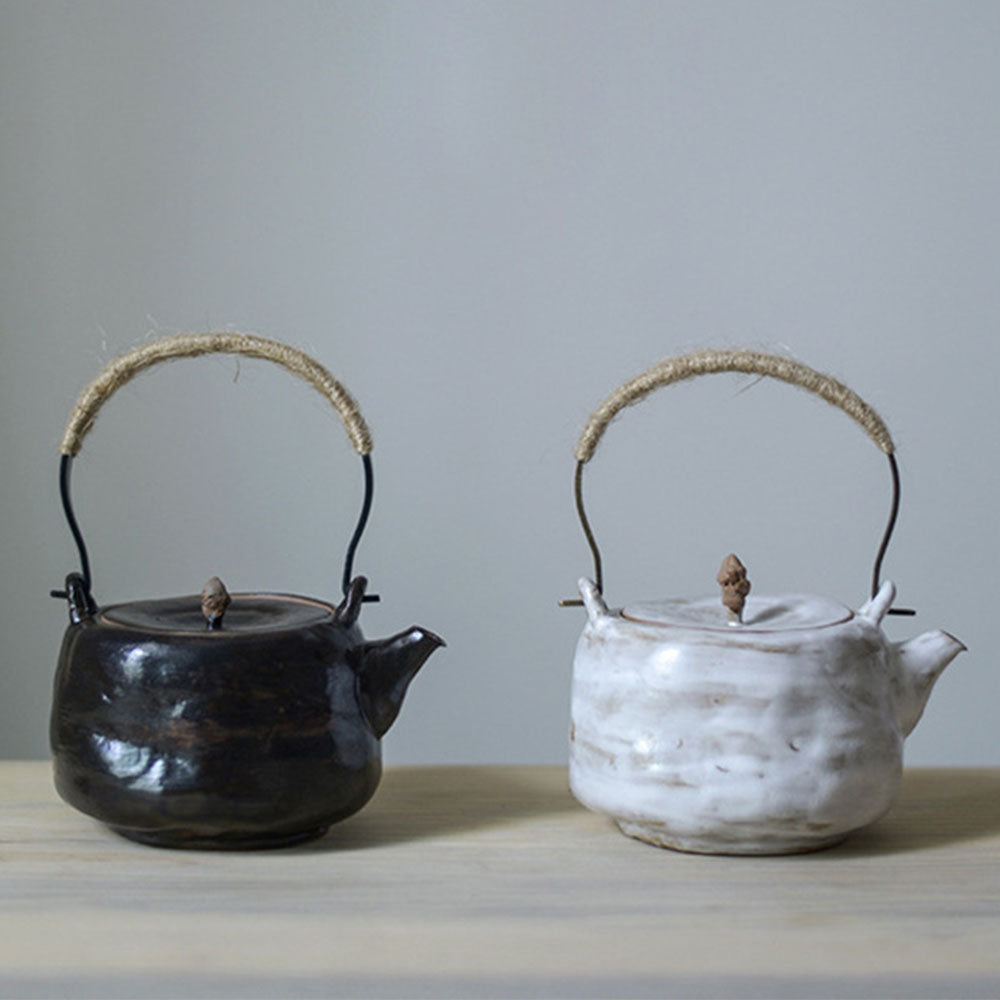 Japanese Handmade Coarse Pottery Teapot