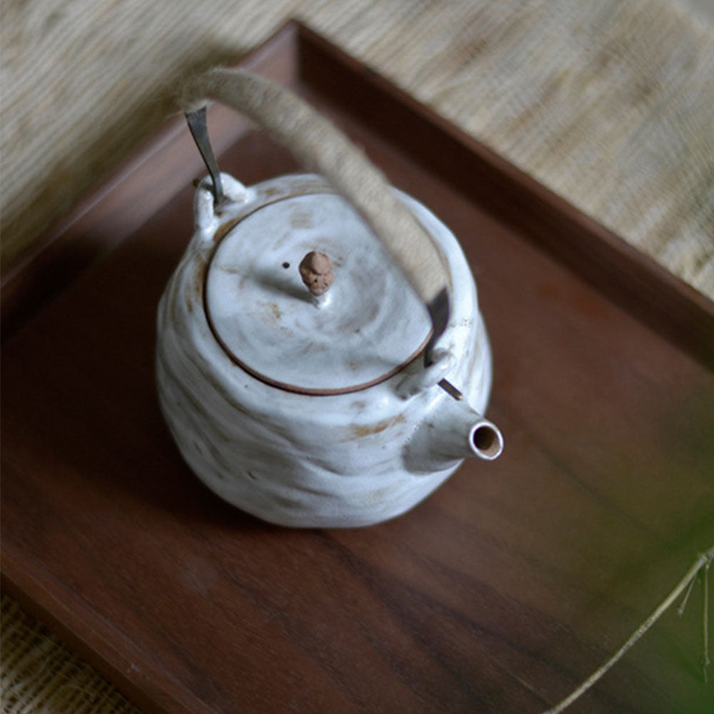 Japanese Handmade Coarse Pottery Teapot