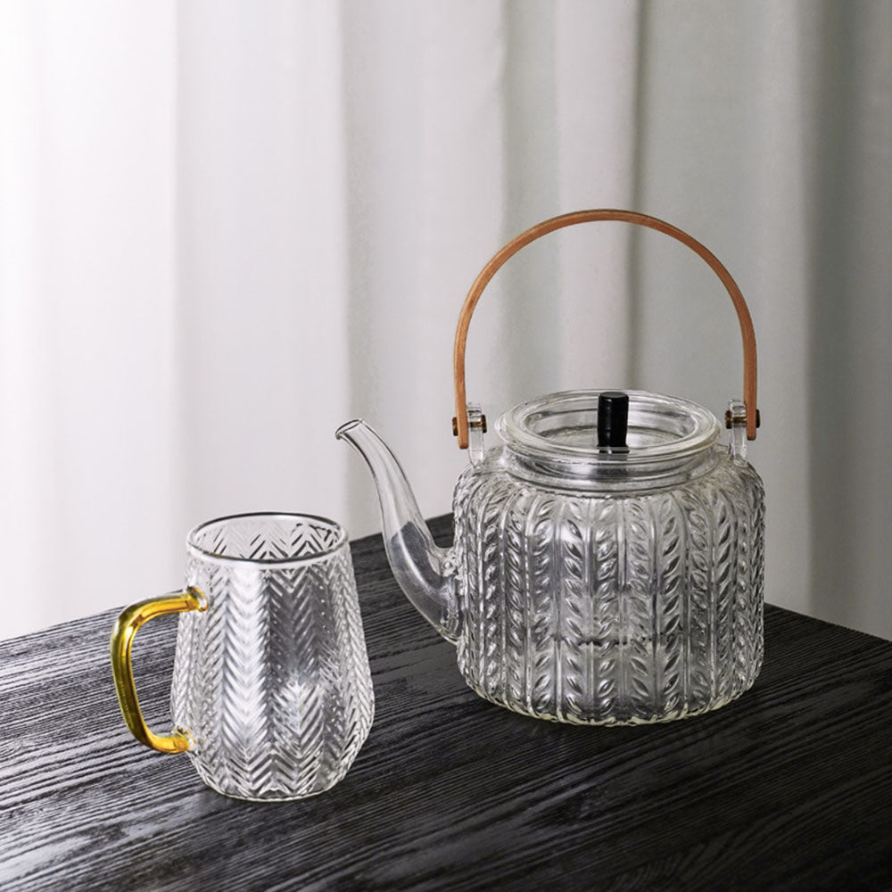 Glass Teapot With Infusion Time Control Function and Japanese