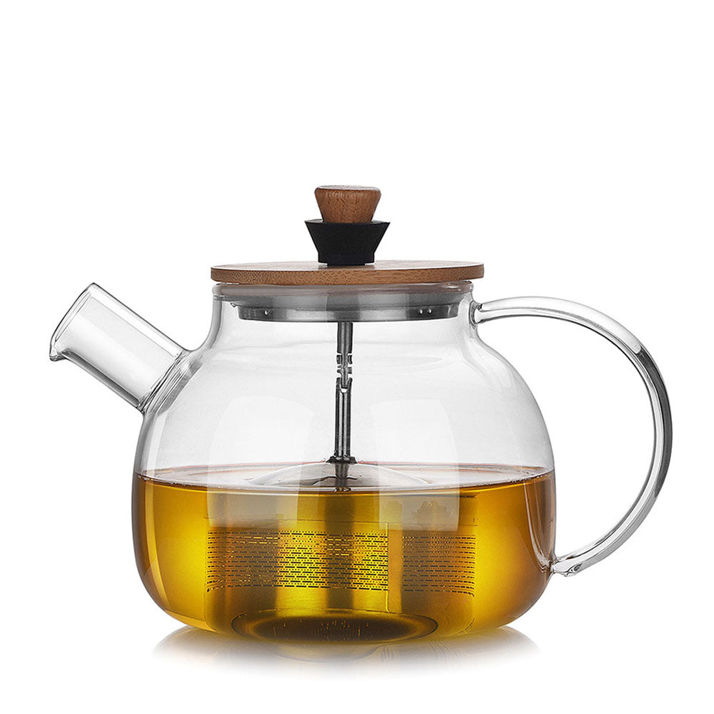 Stainless Steel Infuser Box Glass Teapot