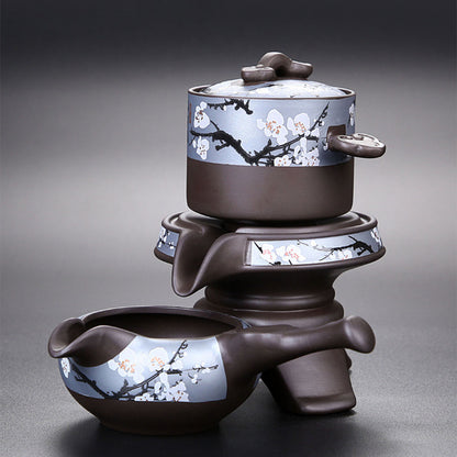 Purple Clay Winter Plum Automatic Tea Set