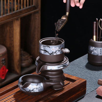 Purple Clay Winter Plum Automatic Tea Set