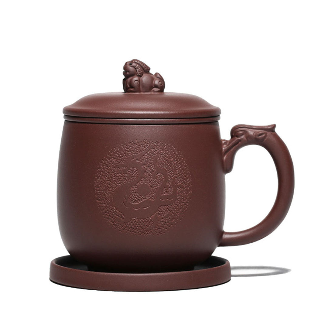 Purple Clay Dragon Tea Cup With Infuser