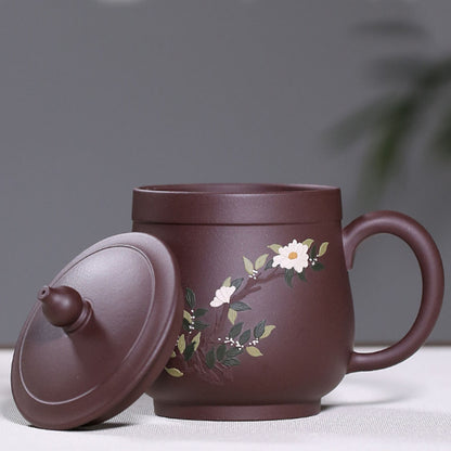 Yixing Purple Clay Wealthy Flower Tea Cup