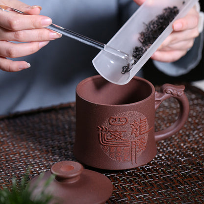 Yixing Purple Clay Dragon Handle Tea Cup